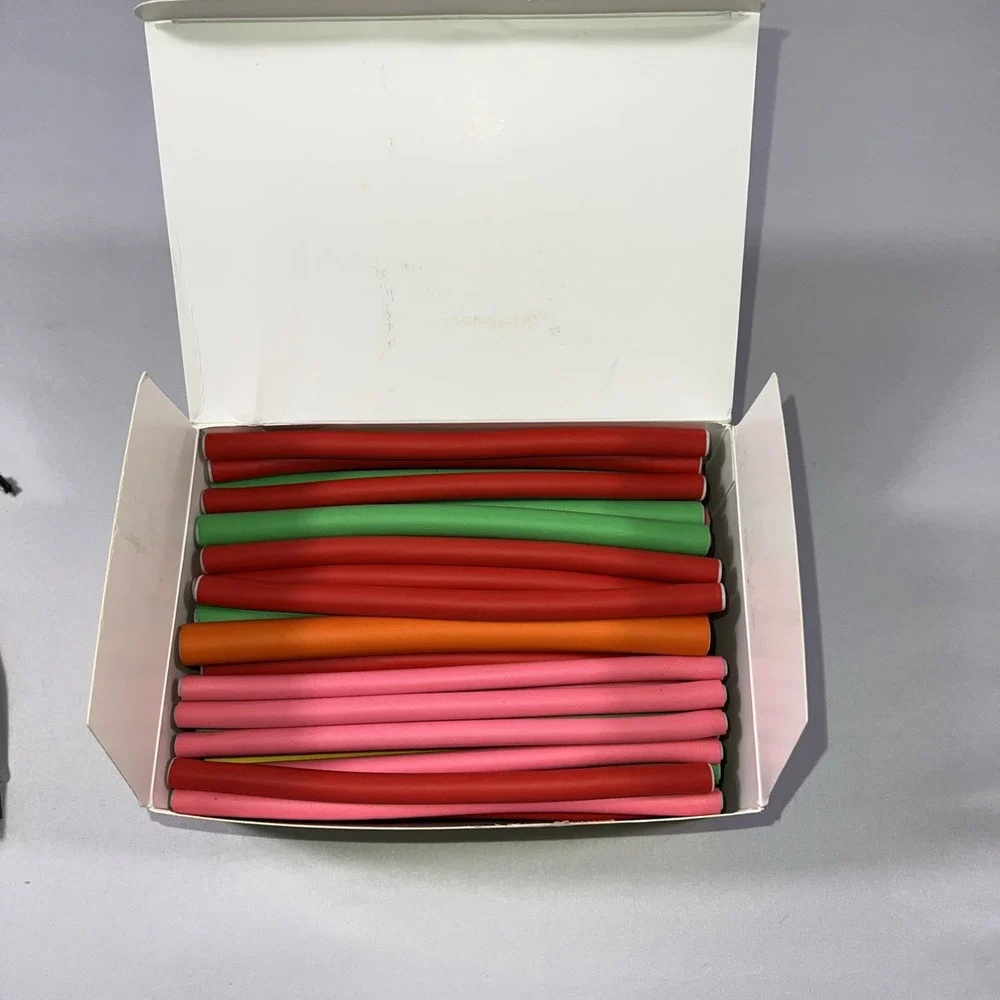 47Pcs 7'' Hair‎ Curlers Rollers Flexi Rods Flexible Curling Rods Set No Heat